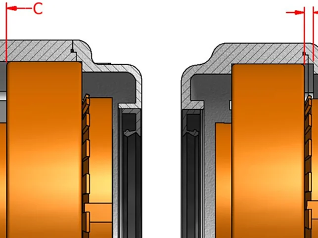Thermal expansion diagram showing clearance B and C